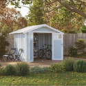 Abri de jardin en PVC 11,2m² DECO gris foncé et blanc Grosfillex