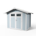 Abri de jardin en PVC 11,2m² DECO gris foncé et blanc Grosfillex