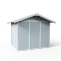 Abri de jardin en PVC 11,2m² DECO gris foncé et blanc Grosfillex