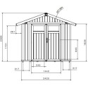 Abri de jardin en PVC 4,9m² UTILITY blanc et gris vert Grosfillex + kit ancrage offert