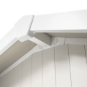 Abri de jardin en PVC 4,9m² UTILITY blanc et gris vert Grosfillex + kit ancrage offert