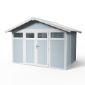 Abri de jardin en PVC 11,2m² DECO gris foncé et blanc Grosfillex