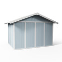 Abri de jardin en PVC 11,2m² DECO gris foncé et blanc Grosfillex