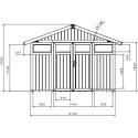 Abri de jardin en PVC 11,2m² DECO gris foncé et blanc Grosfillex