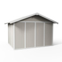 Abri de jardin en PVC 7,53m² UTILITY blanc et gris vert Grosfillex