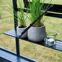 Étagère pour serre de jardin 150x15 cm Halls - Aluminium laqué noir