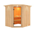 Sauna traditionnel d'angle SIIRIN 4 à 5 places 68mm avec couronne et porte classique KARIBU
