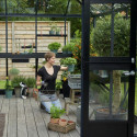 Serre de jardin OASE 13,54m² antrahcite en verre trempé 3mm Juliana