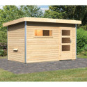Sauna d'extérieur SKROLLAN 1 en bois massif 38mm 4 à 6 places KARIBU