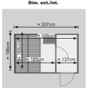 Sauna d'extérieur SKROLLAN 1 en bois massif 38mm 4 à 6 places KARIBU