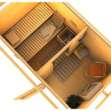 Sauna d'extérieur SKROLLAN 1 en bois massif 38mm 4 à 6 places KARIBU