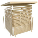 Sauna d'extérieur SKROLLAN 1 en bois massif 38mm 4 à 6 places KARIBU