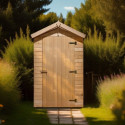 Toilettes sèches grand modèle en bois massif + plancher - Habrita