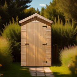 Toilettes sèches grand modèle en bois massif + plancher - Habrita