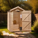 Toilettes sèches grand modèle en bois massif + plancher - Habrita