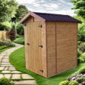 Toilettes sèches grand modèle en bois massif + plancher - Habrita