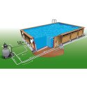 Piscine bois rectangulaire 500x800cm LINEA toute équipée UBBINK