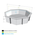 Piscine bois octogonale Diam 510cm OCEA toute équipée UBBIN