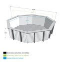 Piscine bois octogonale Diam 580cm OCEA toute équipée UBBINK