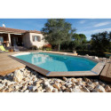 Piscine bois octogonale avec IPN 300x490cm SUNWATER toute équipée UBBINK