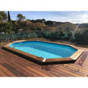 Piscine bois octogonale avec IPN 300x490cm SUNWATER toute équipée UBBINK