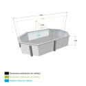 Piscine bois octogonale avec IPN 300x490cm SUNWATER toute équipée UBBINK
