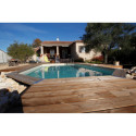 Piscine bois octogonale allongée 400x610cm AZURA toute équipée UBBINK
