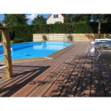 Piscine bois octogonale allongée 400x610cm AZURA toute équipée UBBINK