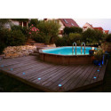 Piscine bois octogonale allongée 400x610cm AZURA toute équipée UBBINK