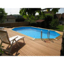 Piscine bois octogonale allongée 400x610cm AZURA toute équipée UBBINK