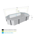 Piscine bois octogonale allongée 400x610cm AZURA toute équipée UBBINK