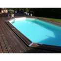Piscine bois octogonale allongée 400x610cm AZURA toute équipée UBBINK