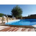 Piscine bois octogonale allongée 400x610cm AZURA toute équipée UBBINK
