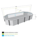 Piscine bois octogonale allongée 400x610cm AZURA toute équipée UBBINK