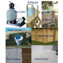 Piscine bois octogonale allongée 400x610cm AZURA toute équipée UBBINK