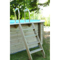 Piscine bois octogonale allongée 400x610cm AZURA toute équipée UBBINK