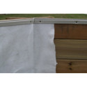 Piscine bois octogonale allongée 400x610cm AZURA toute équipée UBBINK