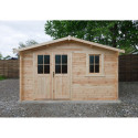 Abri de jardin en bois massif 12m² PLUS - madriers 28mm Gardy Shelter