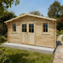 Abri de jardin en bois massif 16m² PLUS - madriers 28mm Gardy Shelter