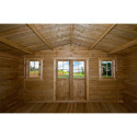 Abri en bois massif 19,8m² PLUS 40mm traité teinté marron Gardy Shelter