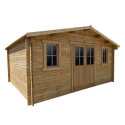 Abri en bois massif 19,8m² PLUS 40mm traité teinté marron Gardy Shelter