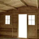 Abri en bois massif 19,8m² PLUS 40mm traité teinté marron Gardy Shelter