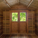 Abri de jardin 9m² PLUS en bois 40mm traité teinté marron Gardy Shelter