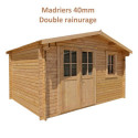 Abri de jardin 12m² PLUS en bois 40mm traité teinté marron Gardy Shelter
