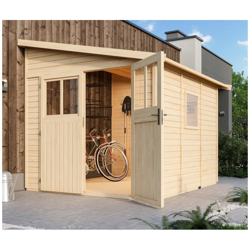 Abri de jardin adossé en bois certifié 6,23m² Bomlitz 3 - Karibu
