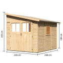 Abri de jardin adossé en bois certifié 6,23m² Bomlitz 3 - Karibu