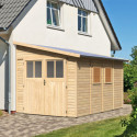 Abri de jardin adossé en bois certifié 8,27m² Bomlitz 4 - Karibu