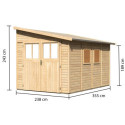 Abri de jardin adossé en bois certifié 8,27m² Bomlitz 4 - Karibu