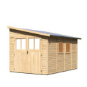 Abri de jardin adossé en bois certifié 8,27m² Bomlitz 4 - Karibu