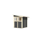 Abri adossé en bois vitrifié gris 3,17m² Wandlitz 2 - Karibu